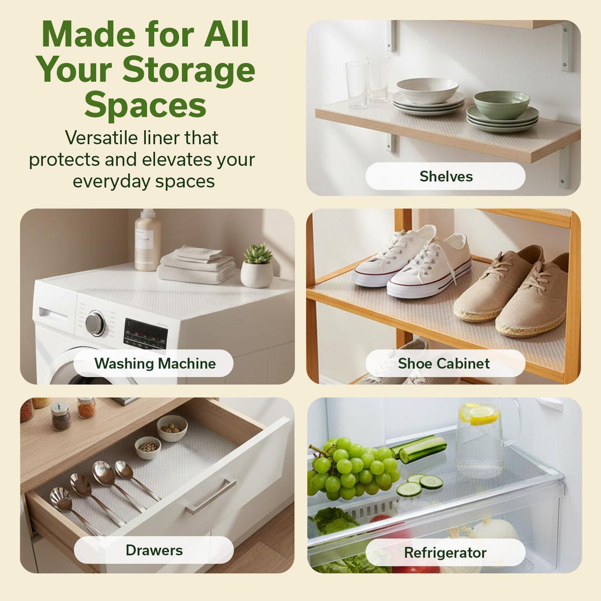 EVALAND Shelf Liner Cabinet Liner Non-Adhesive Drawer Liner 17.7 in x 33 FT