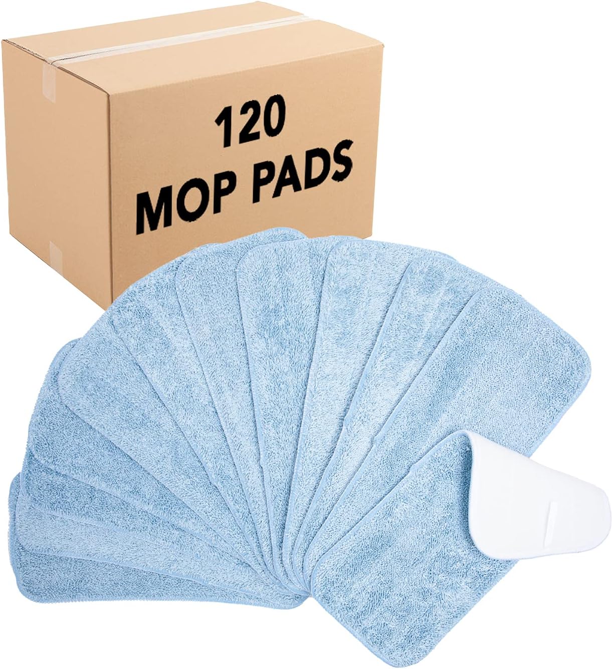 Arkwright Spray Mop Replacement Pads - (Case of 120) Bulk Microfiber Flat Dry and Wet Refill Mop