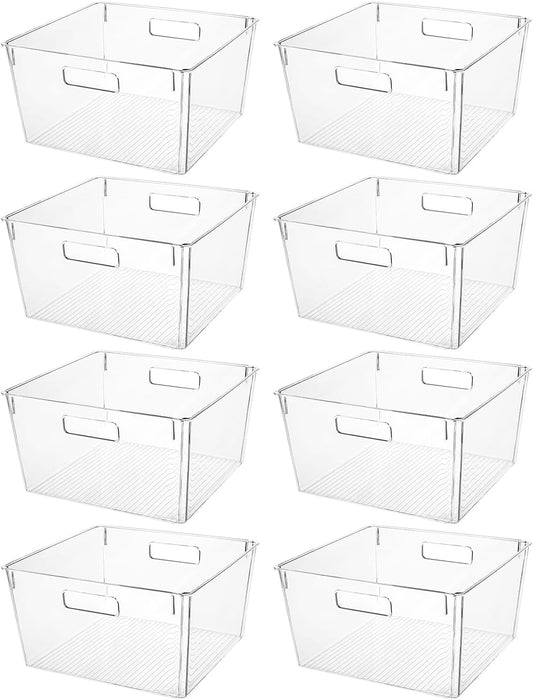 Clear Extra Large Plastic Storage Bins, Perfect for Pantry Organizers and Storage Containers Fridge