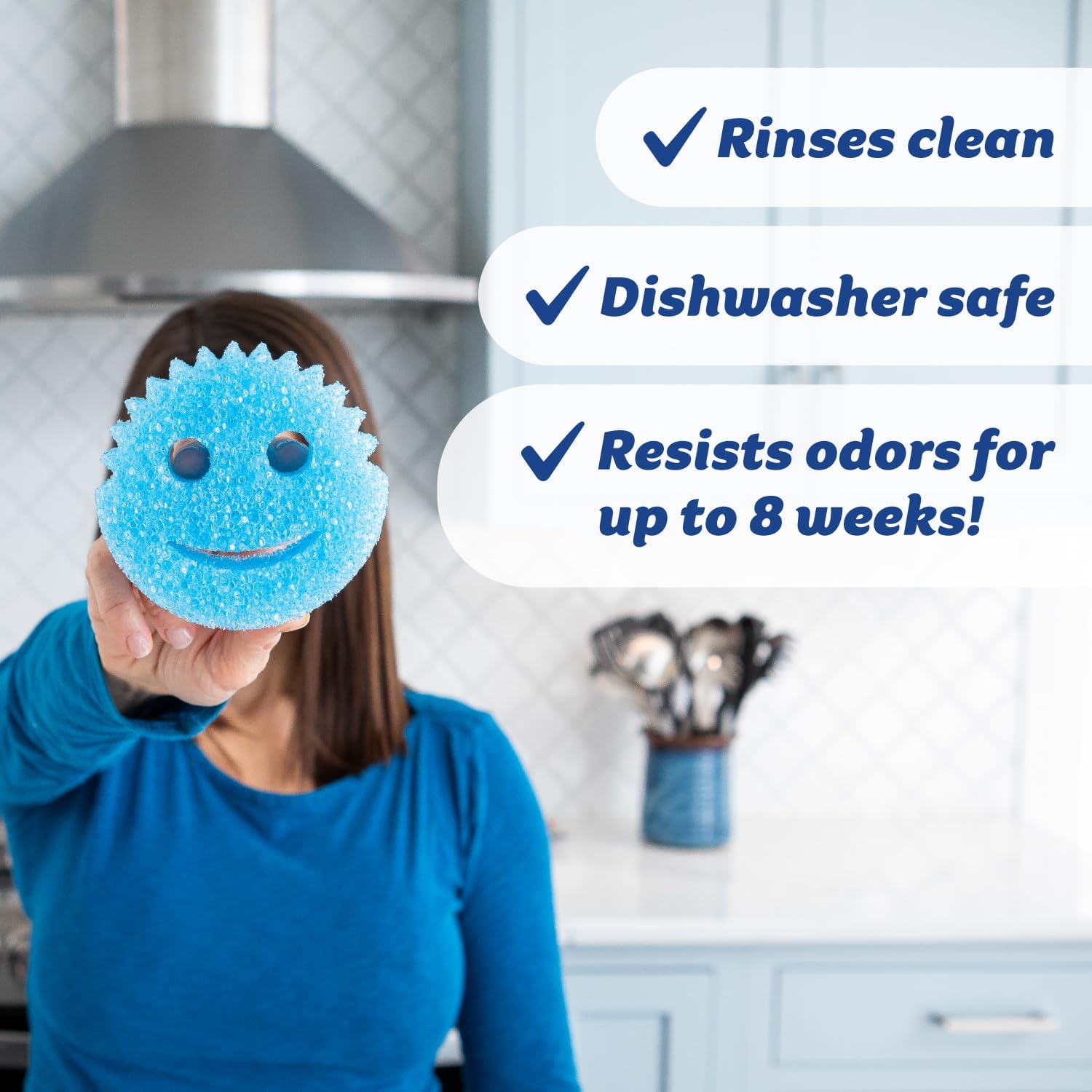 Scrub Daddy Scratch-Free Multipurpose Kitchen Sponges - Bulk Dish Sponges for Kitchen, Bathroom