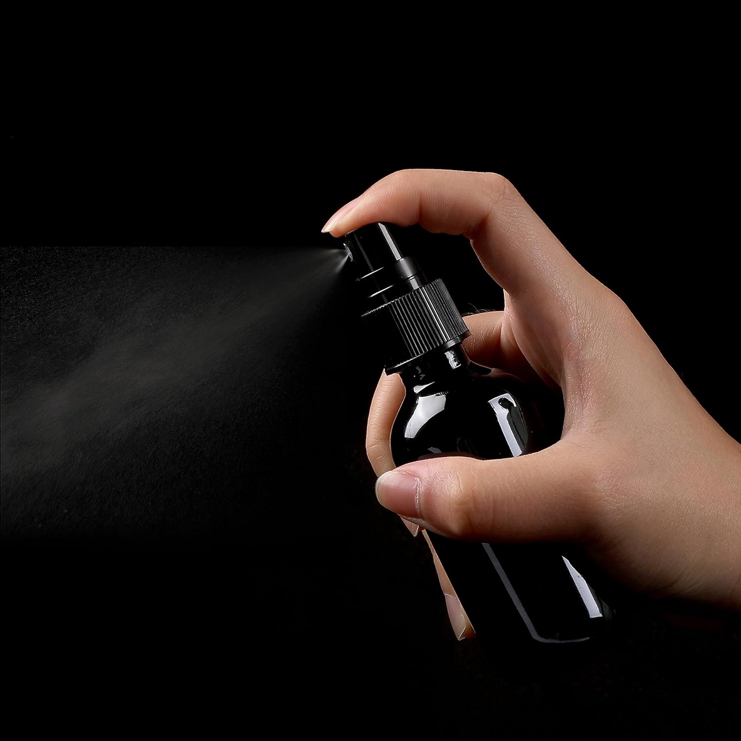 Black Glass Small Spray Bottle 2 oz 24 Packs,Fine Mist Sprayer Small Clear Bottles,Refillable