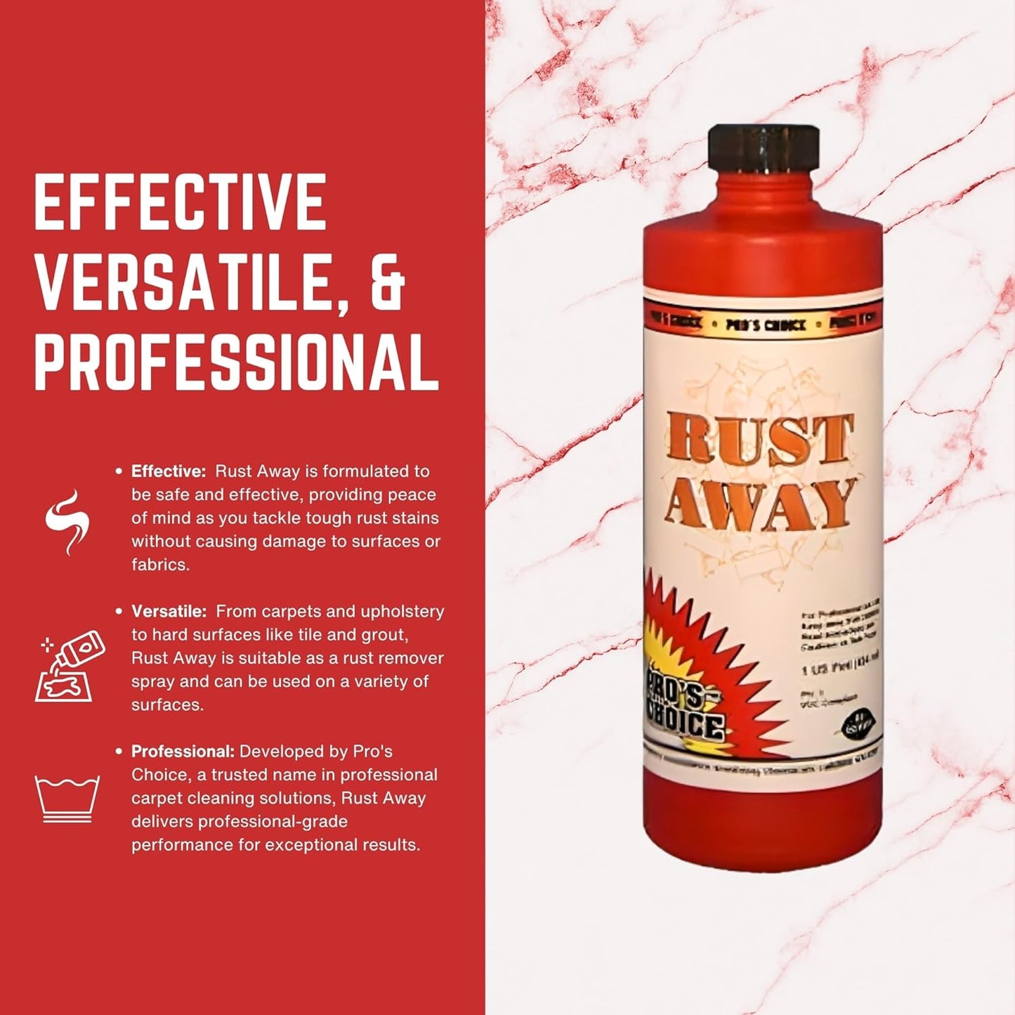 Pro's Choice Rust Away Rust Remover - Powerful Stain Remover & Rust Cleaner - Rust Stain Remover