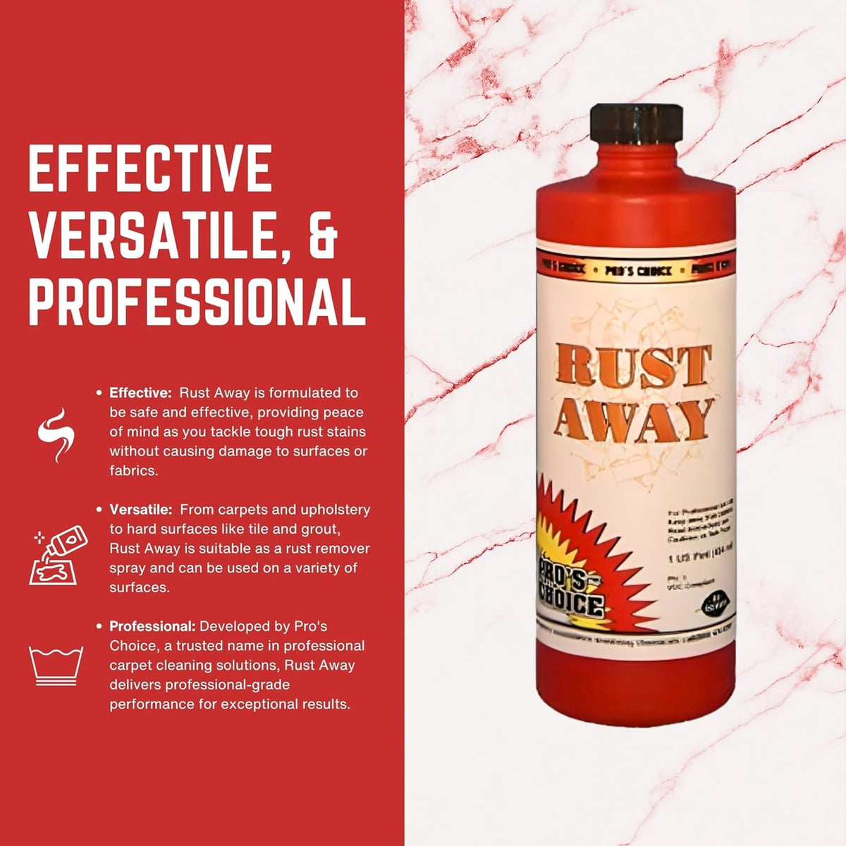 Pro's Choice Rust Away Rust Remover - Powerful Stain Remover & Rust Cleaner - Rust Stain Remover