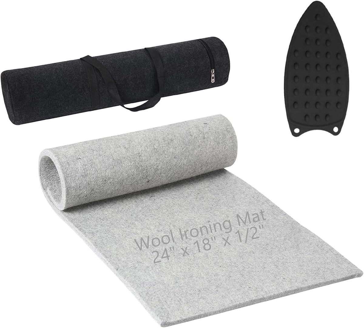 Wool Pressing Mat for Quilting, 24" X 18" Portable Wool Ironing Mat 100% Felted Wool Iron Board for