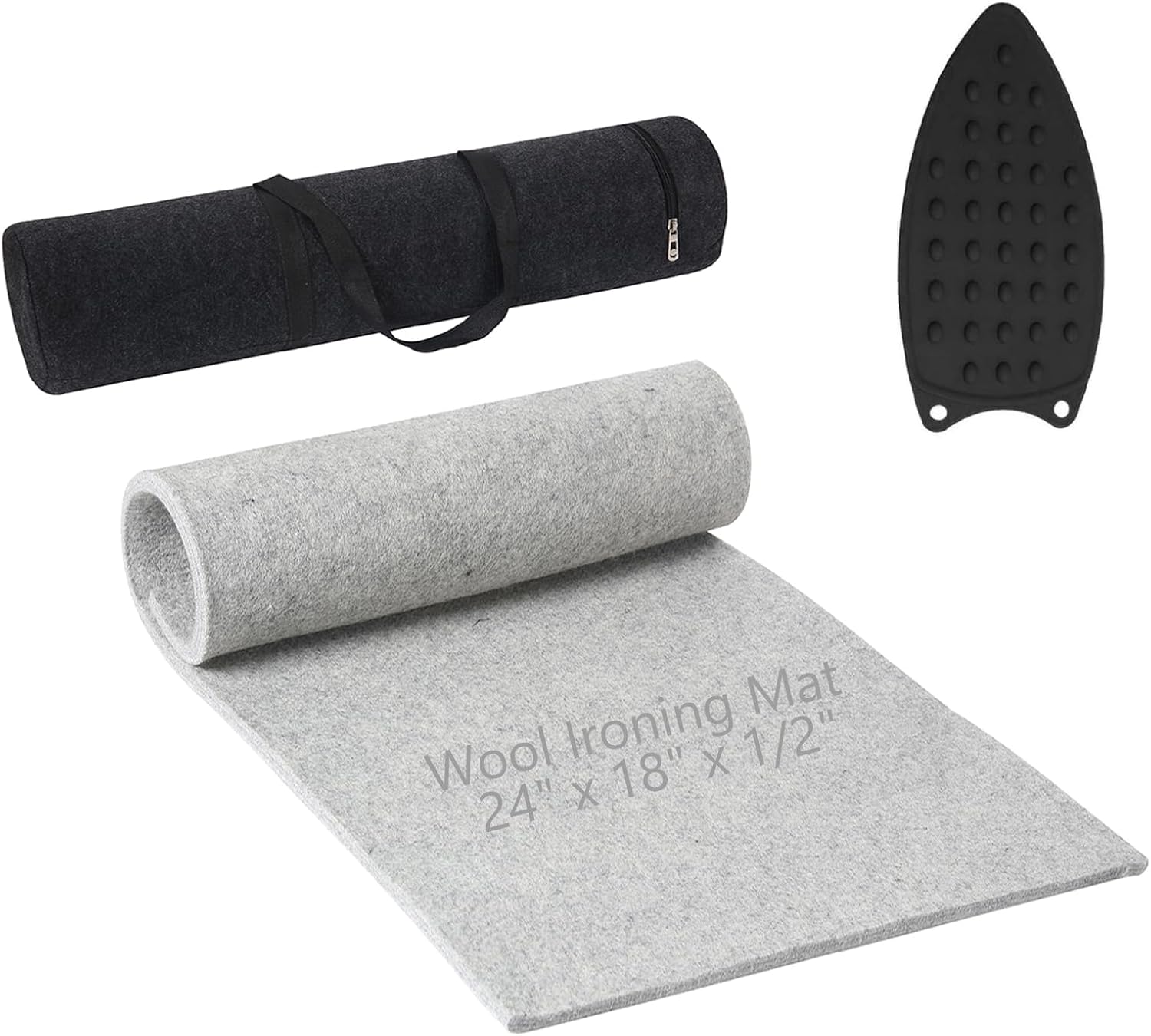 Wool Pressing Mat for Quilting, 24" X 18" Portable Wool Ironing Mat 100% Felted Wool Iron Board for