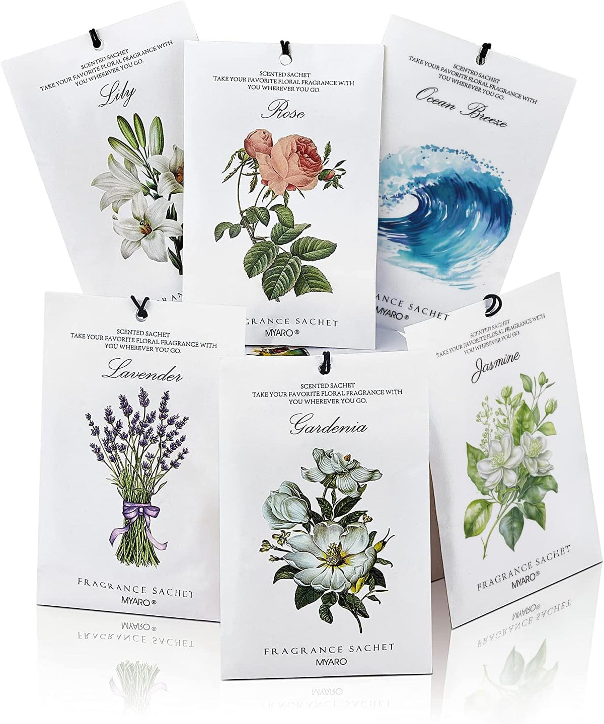 MYARO 12 Packs Scented Sachets for Drawer and Closet, Long-Lasting Sachets Bags Home Fragrance 6