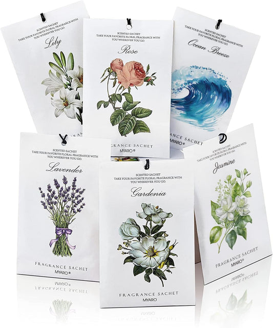MYARO 12 Packs Scented Sachets for Drawer and Closet, Long-Lasting Sachets Bags Home Fragrance 6