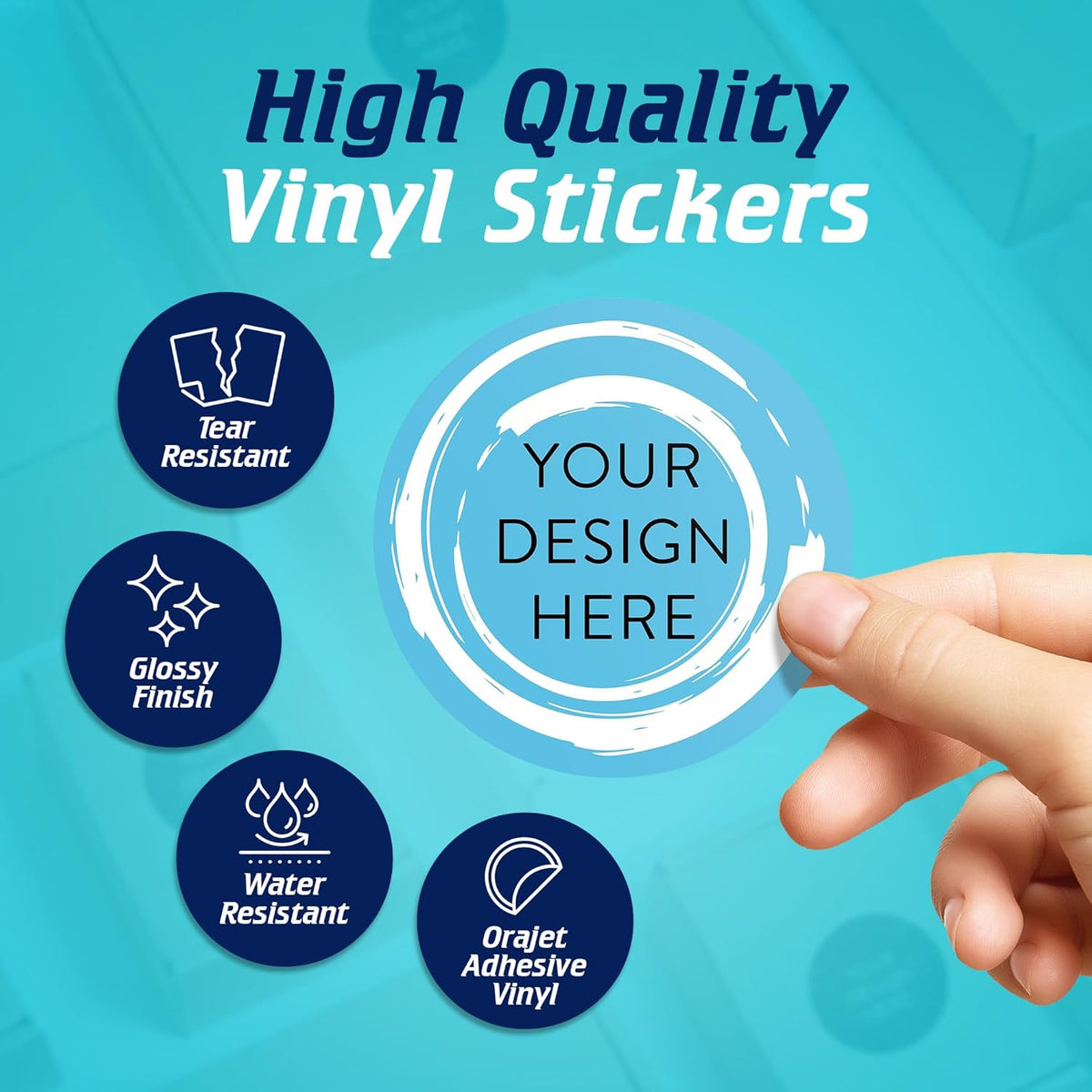 100 Custom Vinyl Stickers - Upload Your own Image, Text, Design, Logo - Personalized Logo Labels