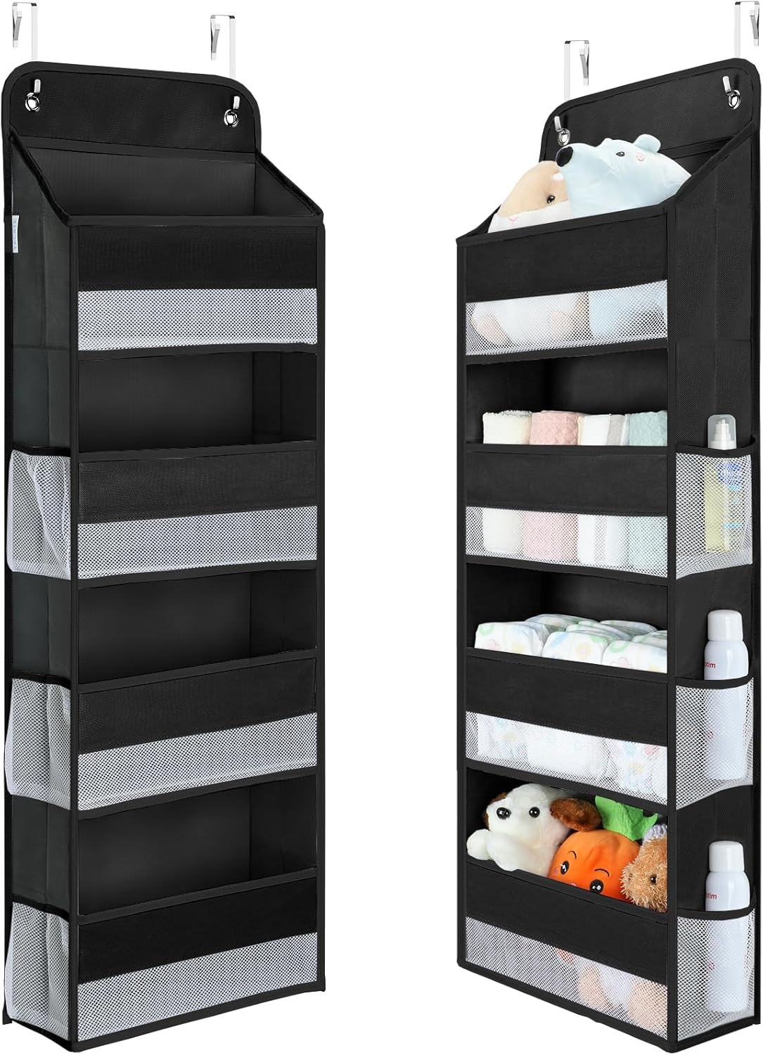 Yecaye 1 Pack Over the Door Organizer, 35.2lbs Load Toy Stuffed Animal Storage, Swing-proof Hanging