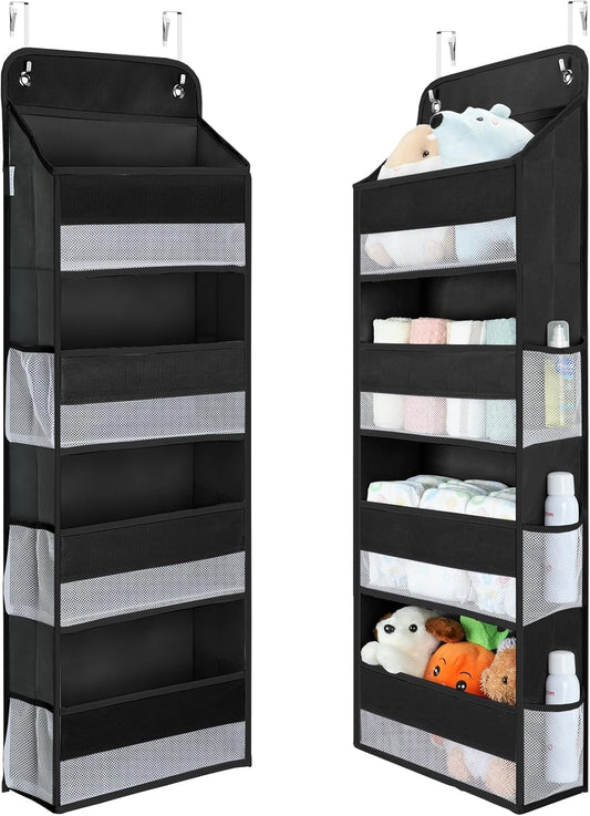 Yecaye 1 Pack Over the Door Organizer, 35.2lbs Load Toy Stuffed Animal Storage, Swing-proof Hanging