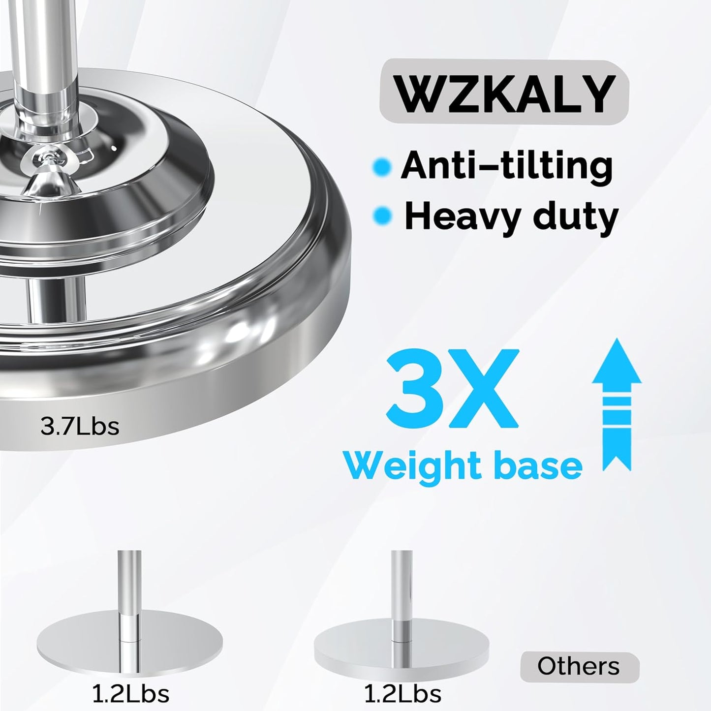 Freestanding Toilet Paper Holder Stand with Storage – Holds 4 Extra Rolls – Chrome Toilet Paper