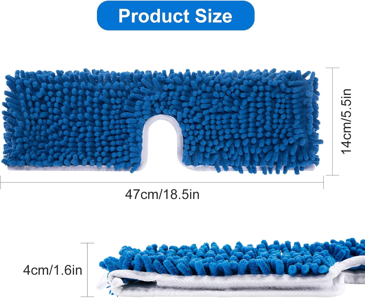 4 Pack Chenille Mop Heads Replacements Compatible with Oceda Dual-Action Microfiber Flip Mop