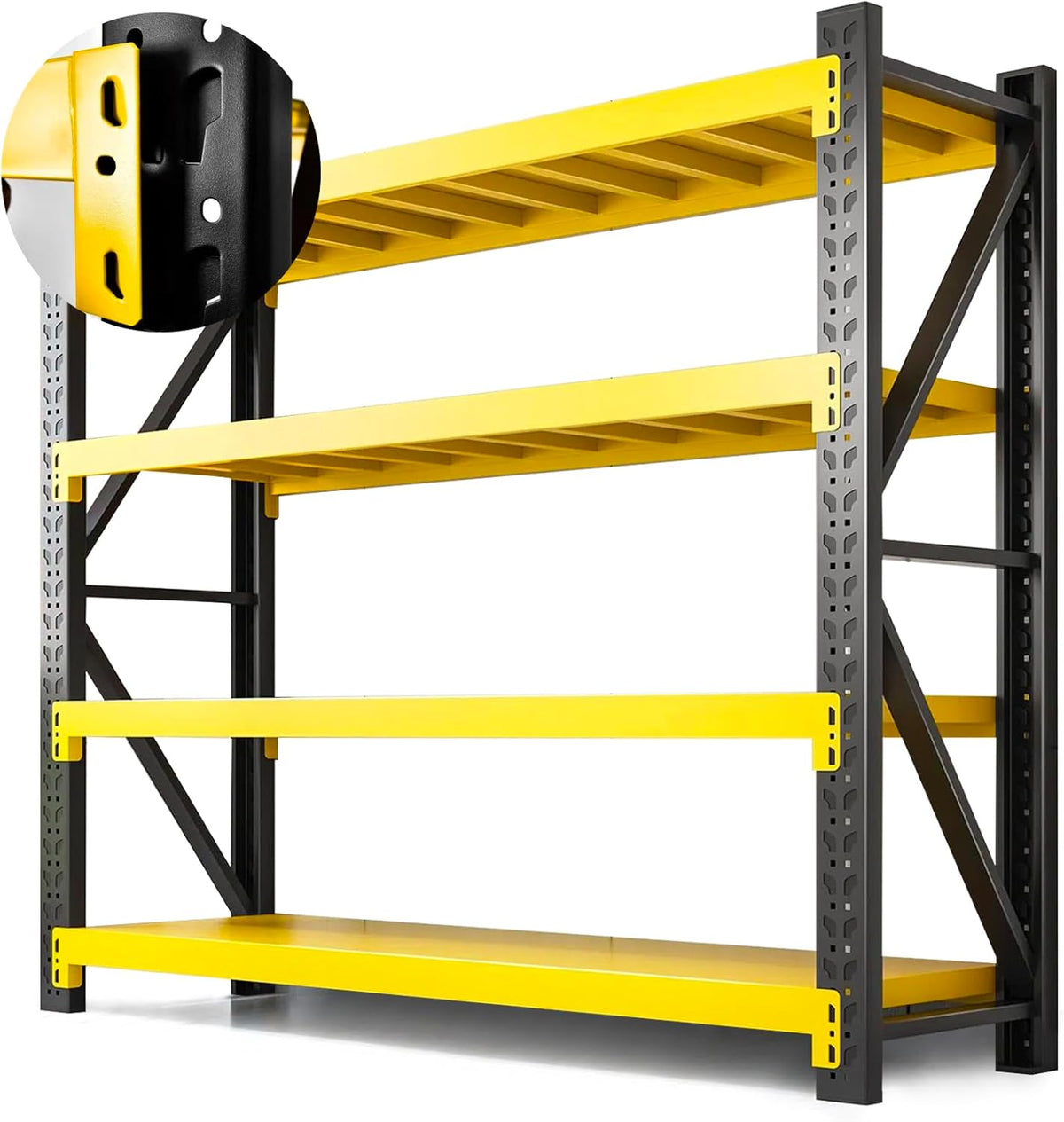 5000lbs Load Capacity,Heavy Duty 4-Tier Steel Shelving Unit, Adjustable Industrial Storage Rack for