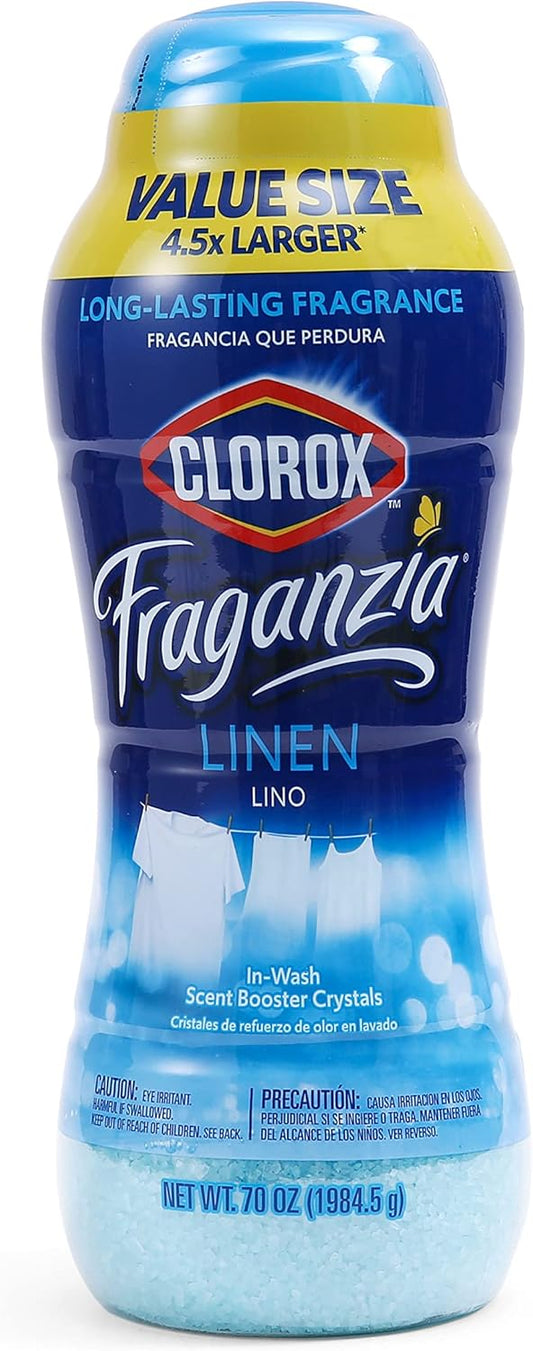 Clorox Fraganzia Laundry Scent Booster Crystals in Linen Scent - Scented In-Wash Freshener Beads