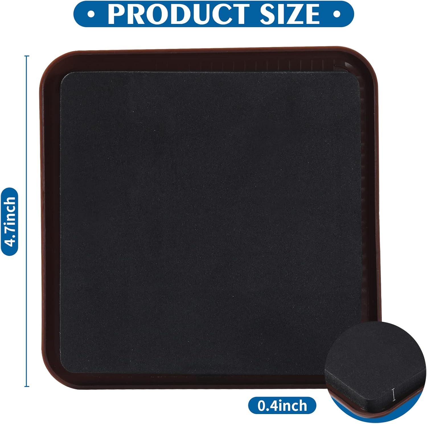 Furniture Sliders, 8pcs 4.7 inch Square Furniture Moving Kits Carpet Sliders for Moving Furniture