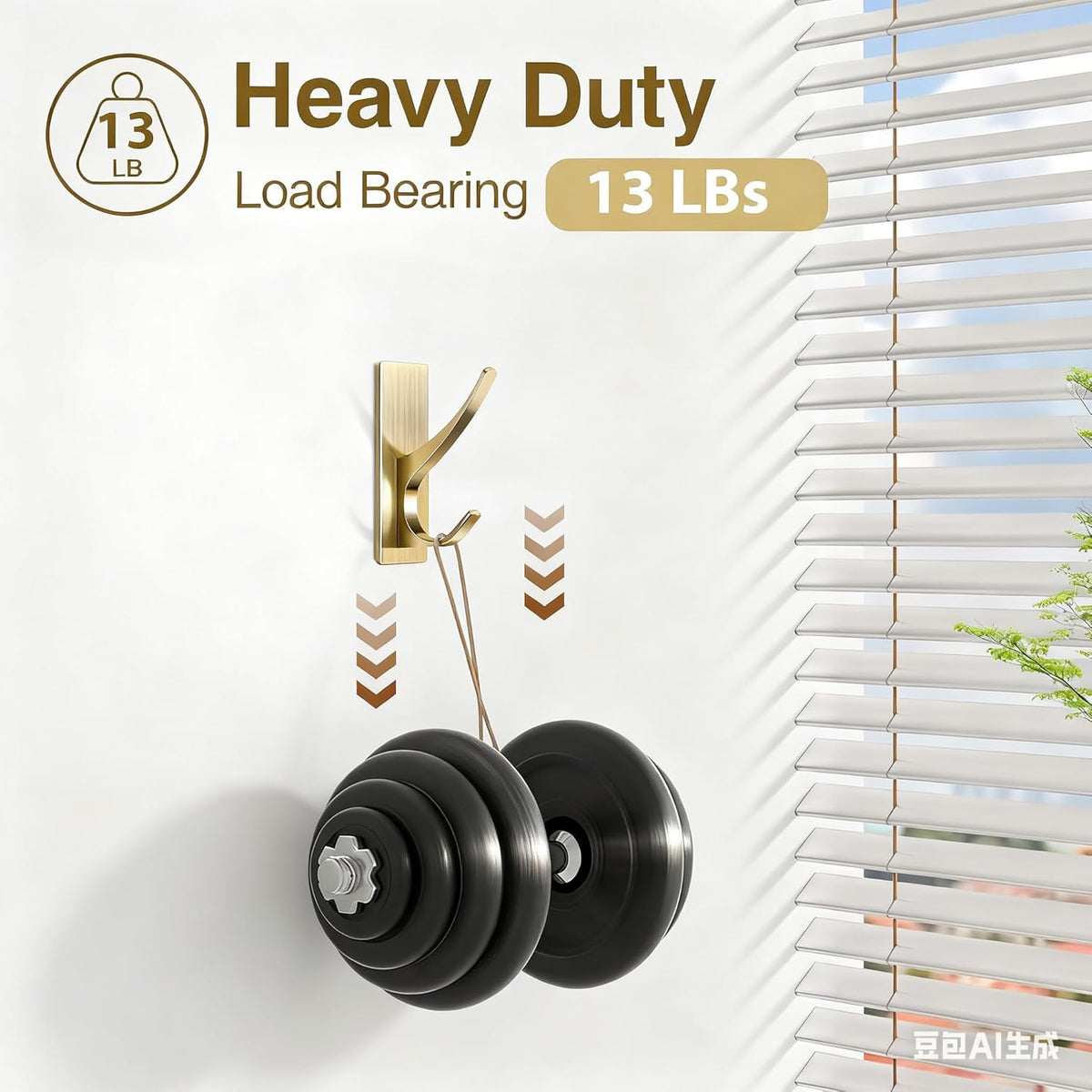 10 Pack Self Adhesive Coat Hooks for Hanging, Heavy Duty Stainless Double Wall Hook for Towel