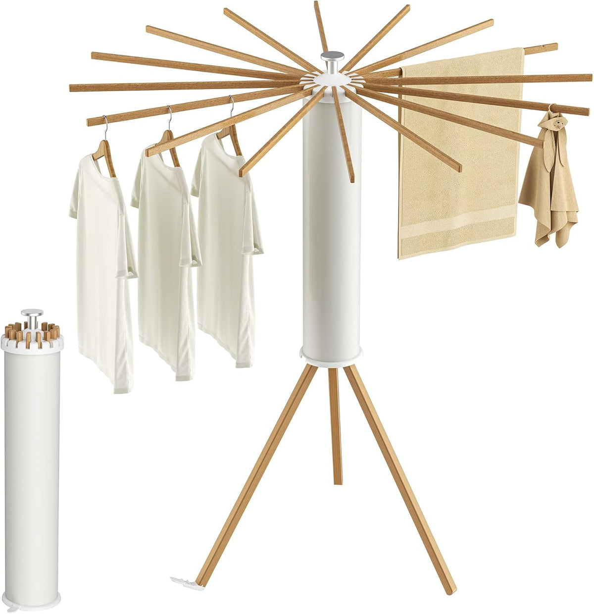 Tripod Clothes Drying Rack, Garment Rack Portable and Foldable Space Saving Laundry Drying Rack