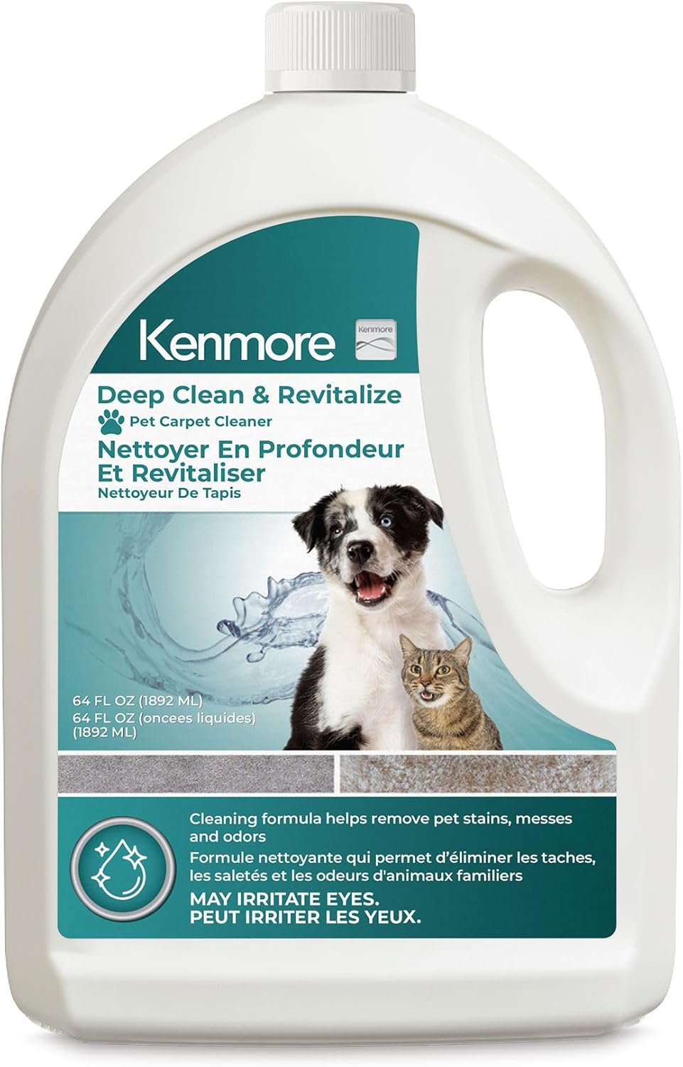 Kenmore KS1010 Deep Clean & Revitalize Pet Carpet Spot Cleaner Formula, 64 Oz for Carpet, Rugs, and