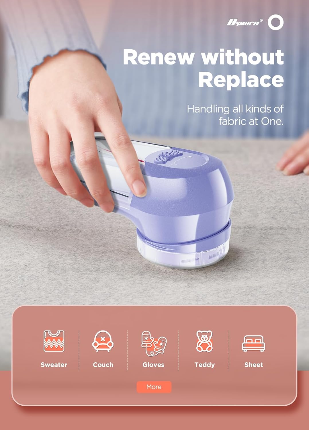 Bymore Fabric Shaver, Lint Remover, Lint Shaver Defuzzer Sweater Shaver for Clothes and Furniture