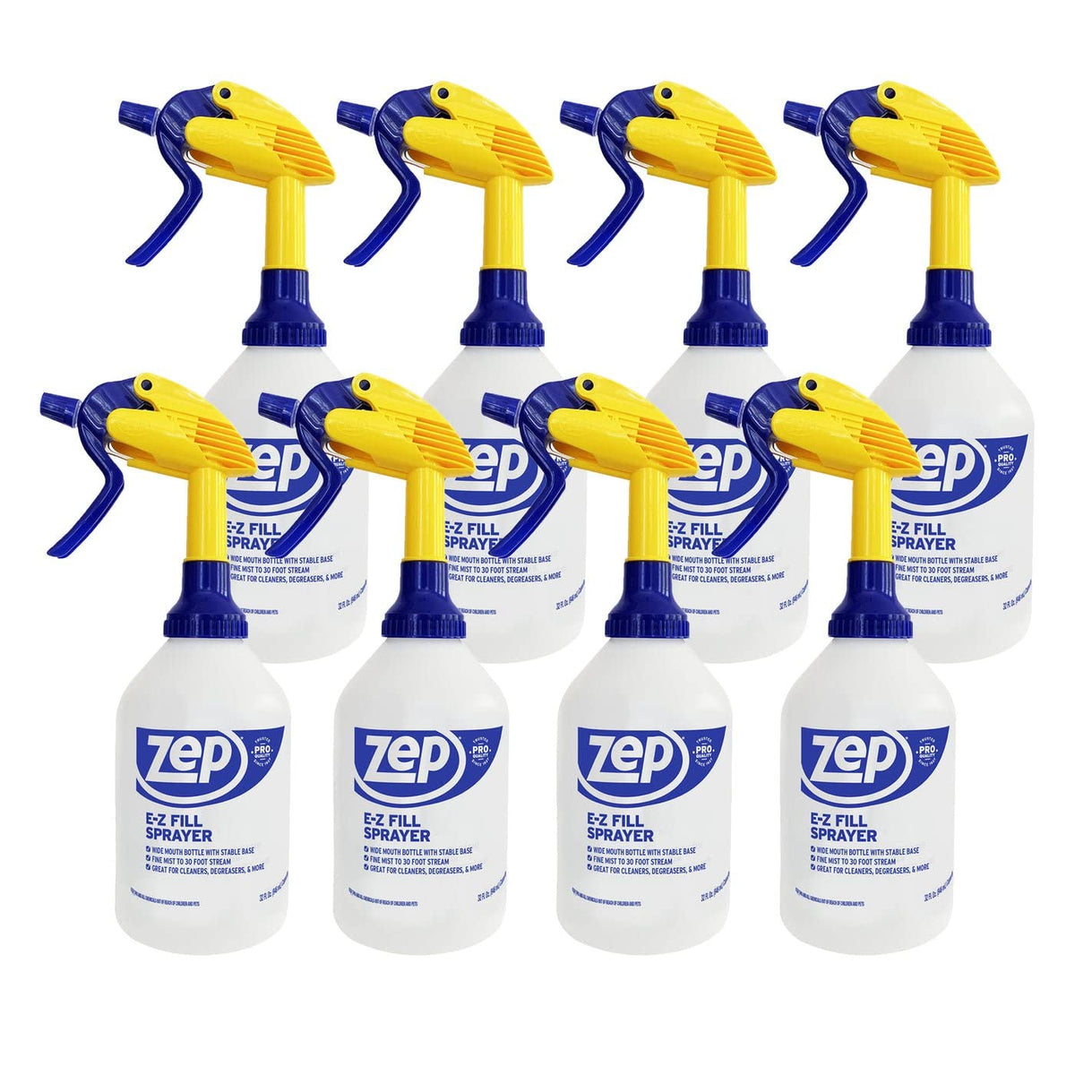 Zep E-Z Fill Professional Sprayer - 32 Ounce (Case of 8) - U43008 - Wide Mouth Spray Bottle for