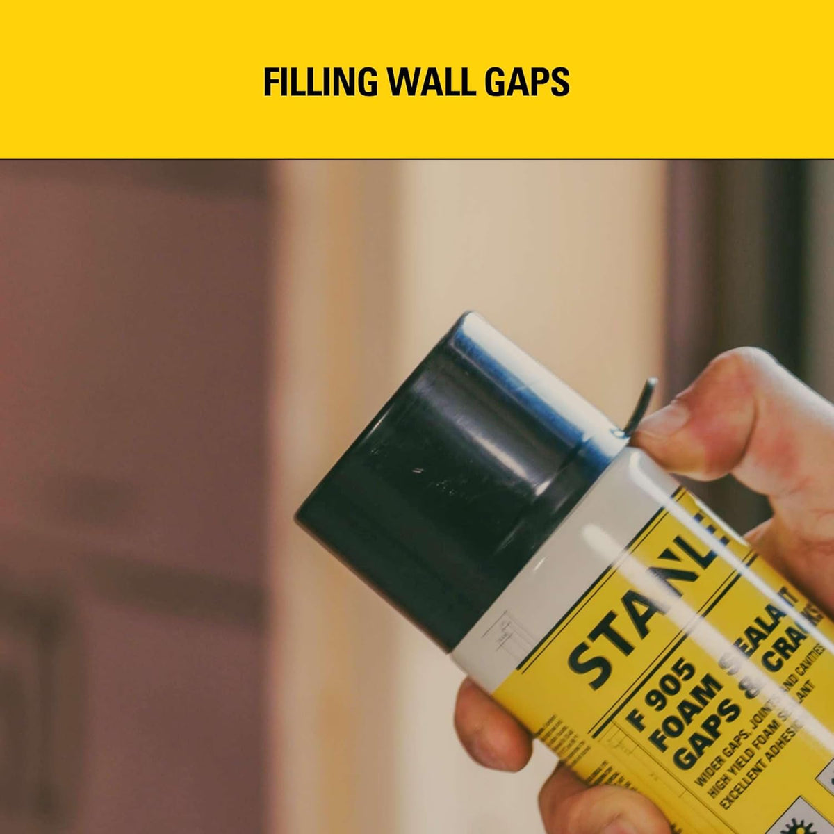 Stanley F905 Gaps & Cracks Sealant (2x12 Oz.) – Polyurethane Spray Foam Insulation for Window &