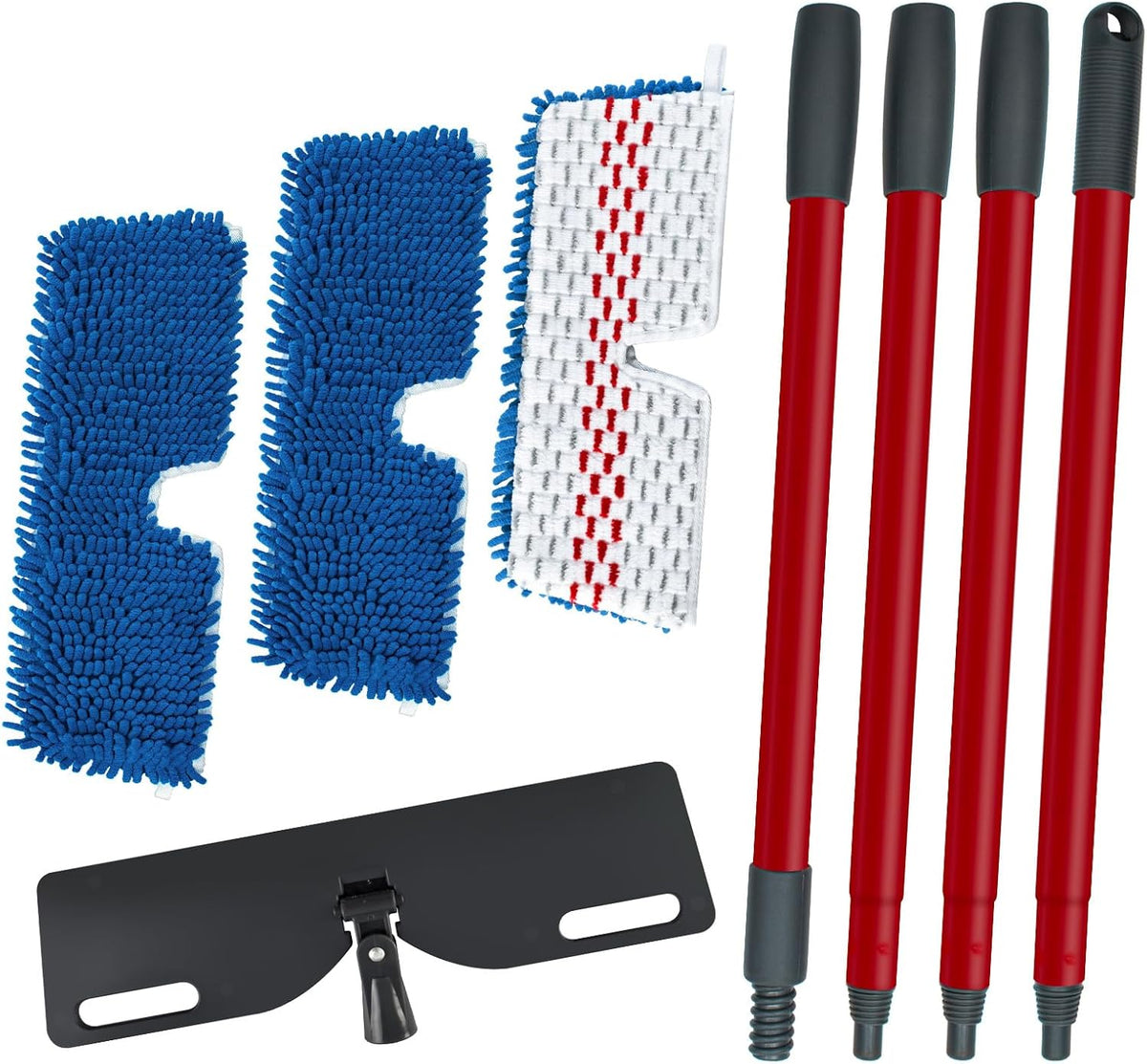Microfiber Mops for Floor Cleaning, Flat Mop for Wet & Dry Use, Dust Mop for Hardwood Floors with 3