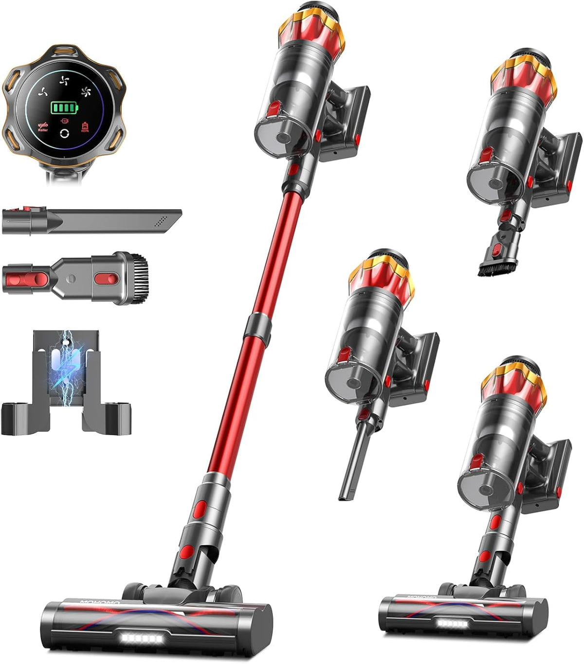 Cordless Vacuum Cleaner, 600W/50KPa/70Mins Vacuum Cleaners for Home, Self-Standing Stick Vacuum