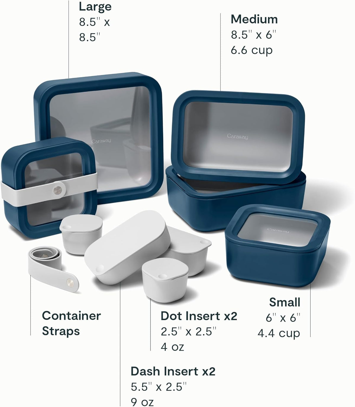 Caraway 14pc Glass Food Storage Container Set - Easy to Store, Non Toxic Lunch Box - with Glass