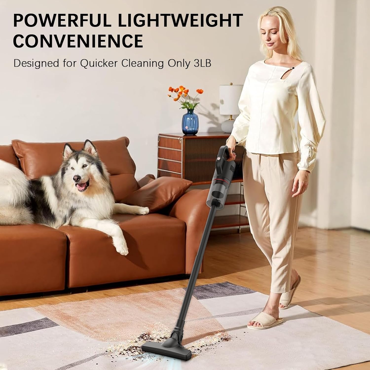 Cordless Vacuum Cleaner Lightweight Hand-held Stick Vacuum Small Vacuum for Hard Floor Car Pet Hair