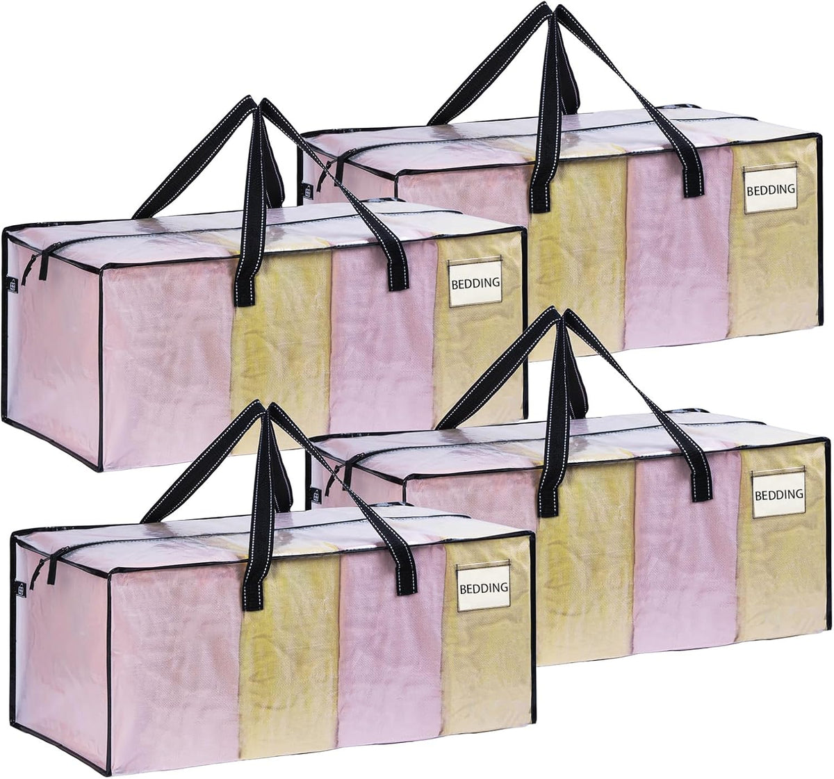 VENO 4 Pack Moving Bags Extra Large Storage Bags for College Move-In, Heavy-Duty Storage Totes