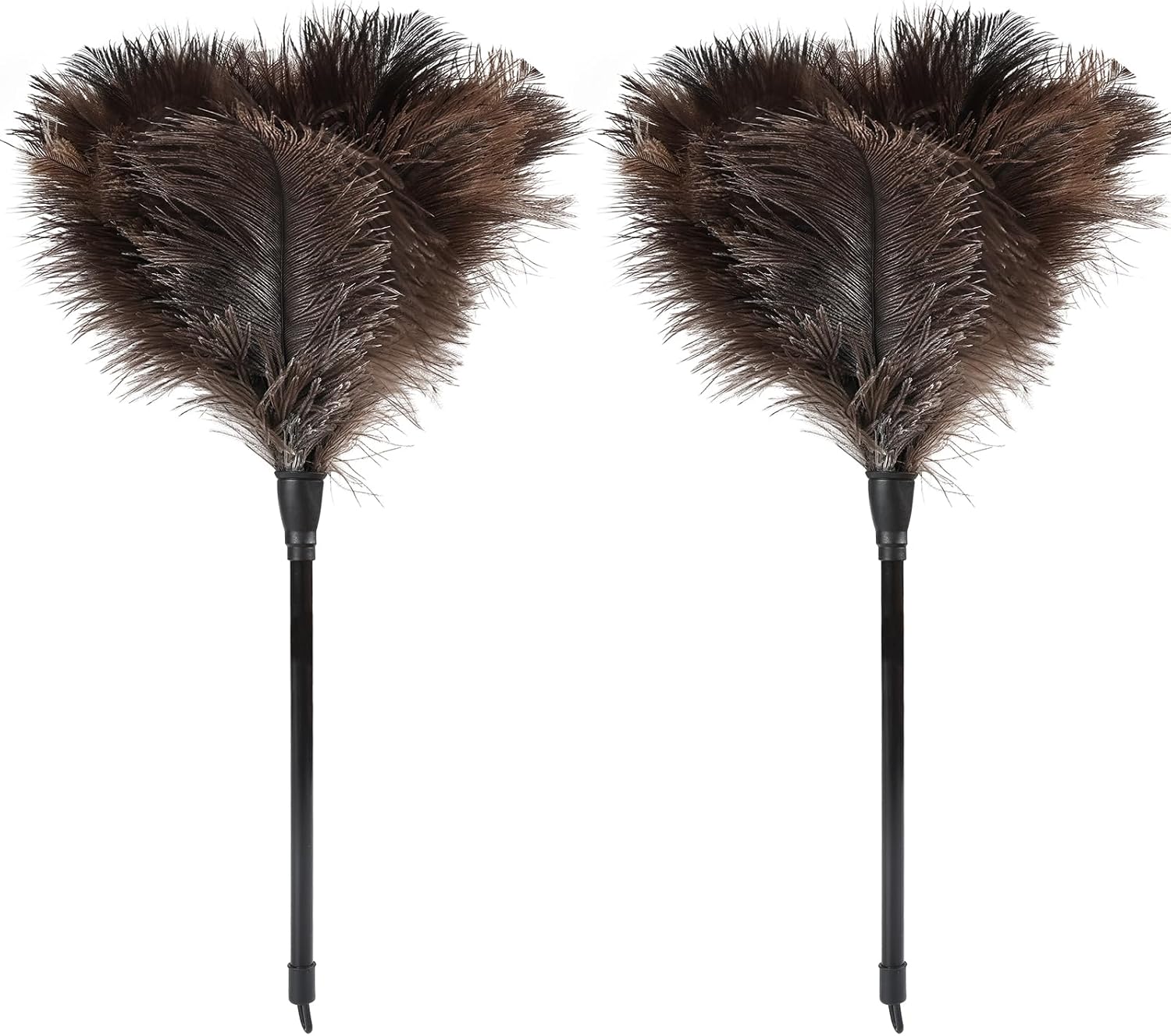 Ostrich Feather Duster-14.9 Inch Mini Natural Feathers Dusters with Plastic Handle Reusable