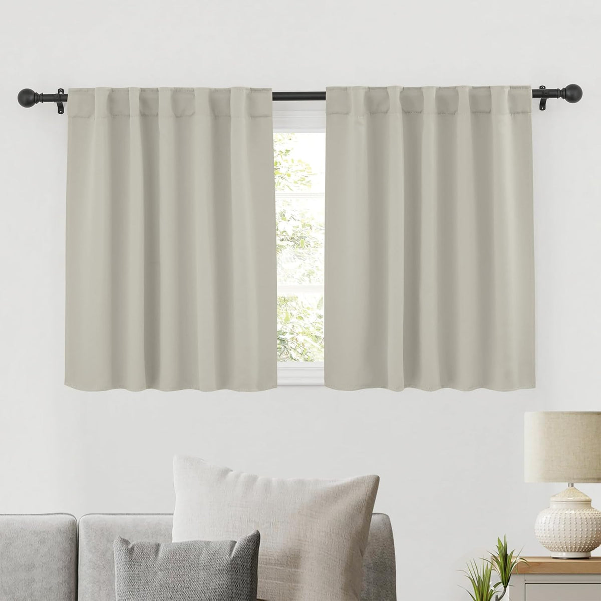 RYB HOME Blackout Curtains for Kitchen, Privacy Thermal Insulating Small Winow Curtain Shades for