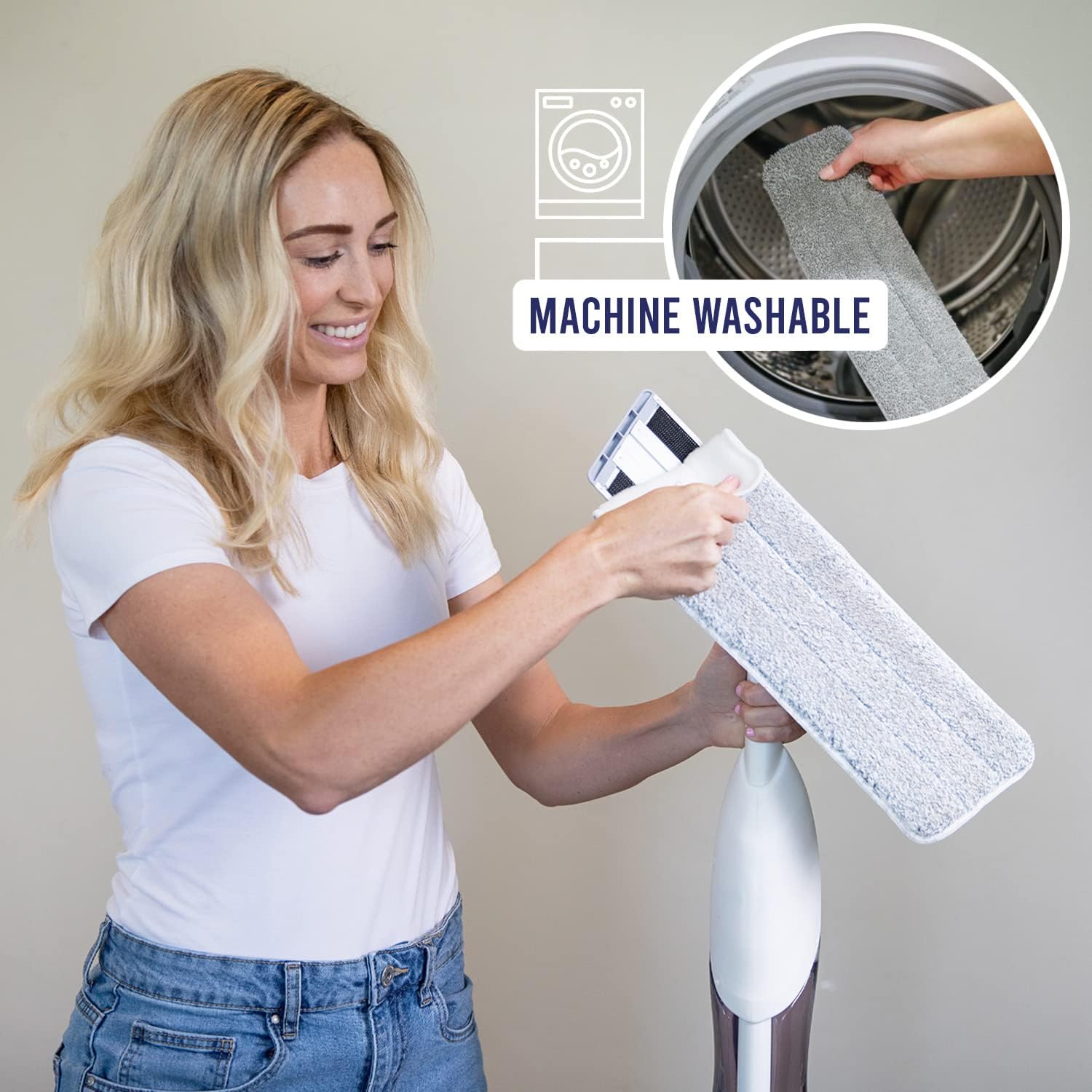 Don Aslett's Spray Mop Plus+ for Floor Cleaning| 360° Rotatable Head | Reusable Microfiber Pad |