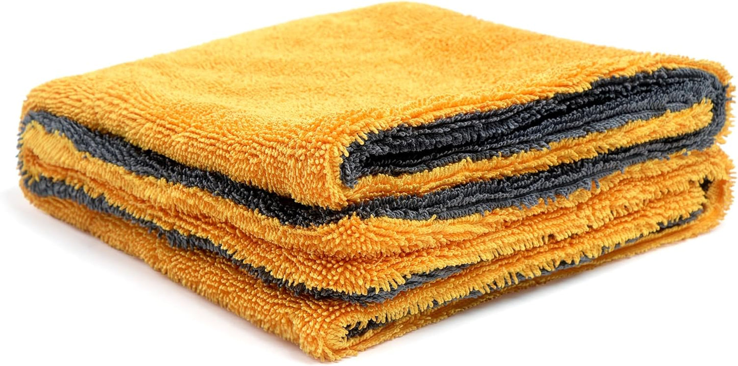 Greenfound Microfiber Towel for Cars, 1000GSM Car Drying Towel, Double Twist Pile & Edgeless