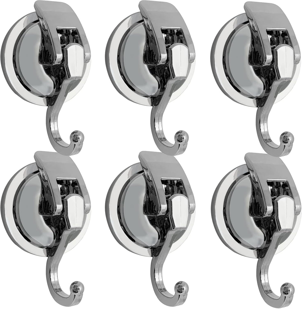 Heavy Duty Suction Cup Hooks for Shower, Bathroom Robe - Vacuum Glass Hooks, Reusable, No Hole