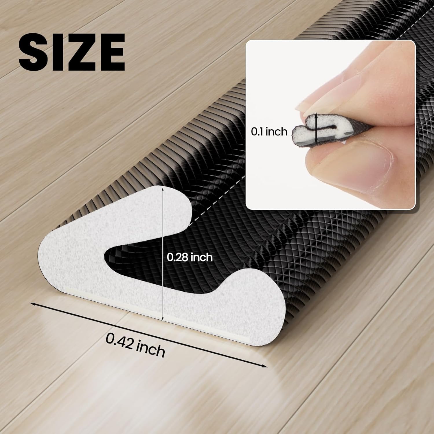 V Shape Foam Weather Stripping Door Frame Seal Strip 19.7FT Black, Draft Stopper, Insulation