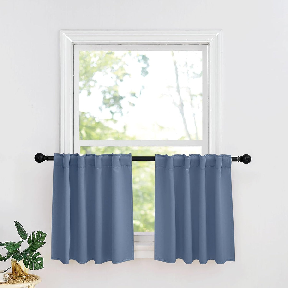 RYB HOME Small Window Curtains - Blackout Insualting Privacy Curtains for Kids Bedroom Kitchen
