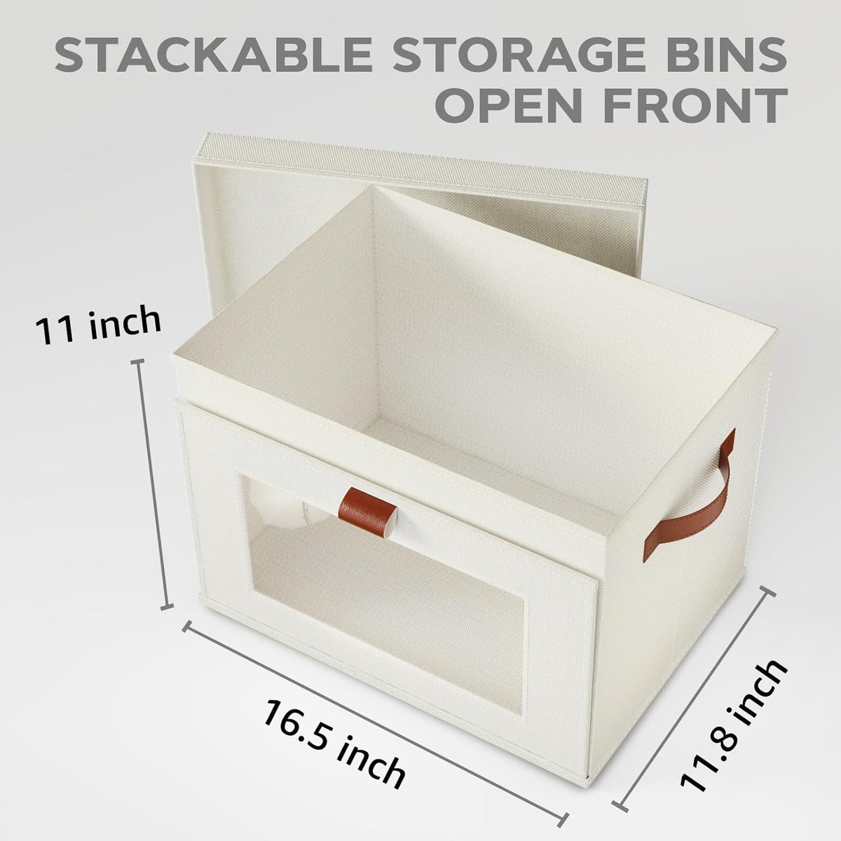 Large Storage Bins with Lids,Stackable&Collapsible Closet Storage Bins,Oxford Fabric Organizer Box