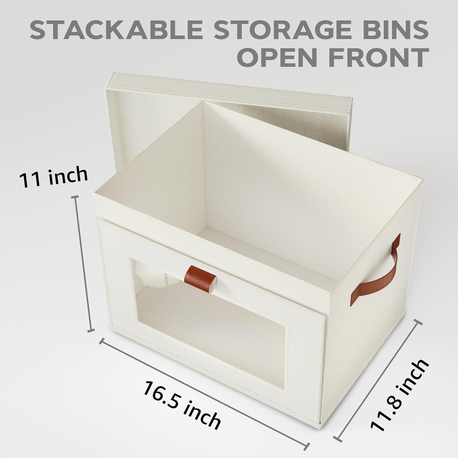 Large Storage Bins with Lids,Stackable&Collapsible Closet Storage Bins,Oxford Fabric Organizer Box