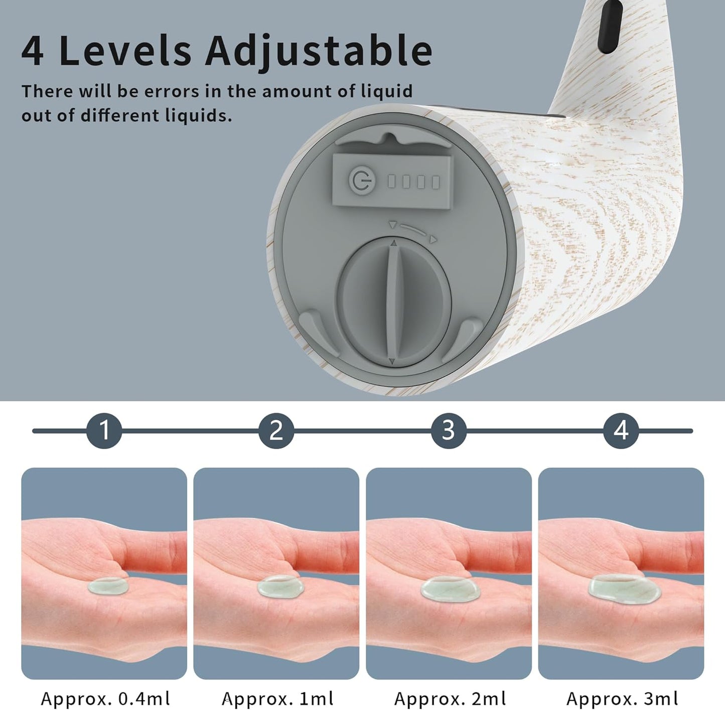 Automatic Soap Dispenser Touchless,400ML Hand & Dish Countertop Electric Liquid Dispenser with
