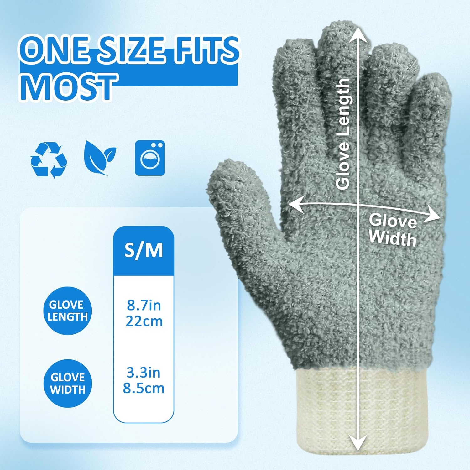 MIG4U Microfiber Dusting Gloves House Cleaning Glove for Blinds, Windows, Shutters, Furniture, and