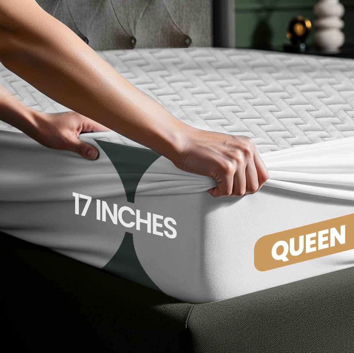 Utopia Bedding Waterproof Mattress Protector Queen Size, Premium 3D Air Soft Fabric Mattress Cover