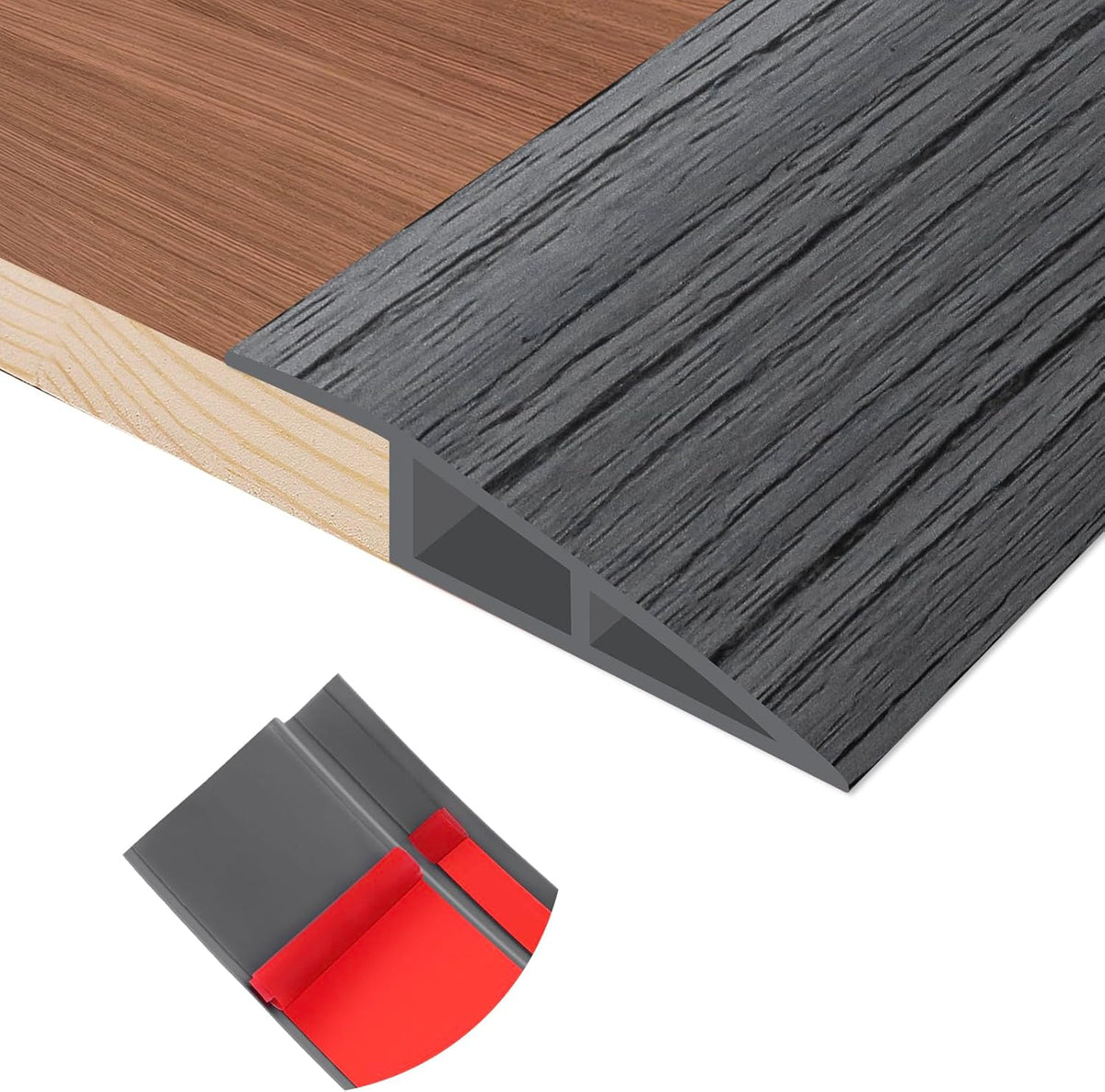 Floor Transition Strip Self Adhesive Vinyl Door Threshold for Doorways Carpet Edging Trim Overlap