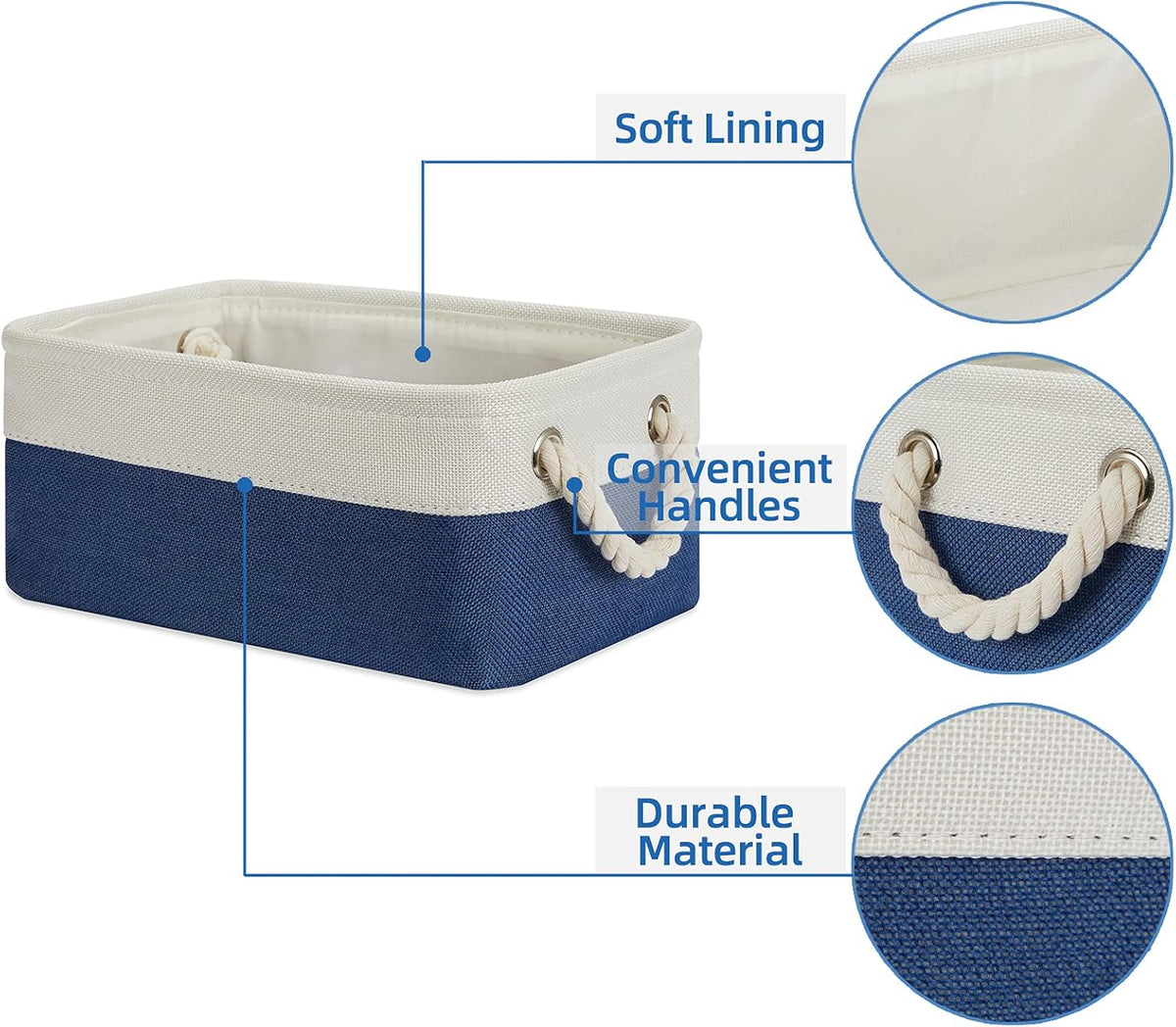 Temary Small Storage Baskets for Shelves, 6 Pcs Empty Gift Baskets for Organizing Clothes, Books