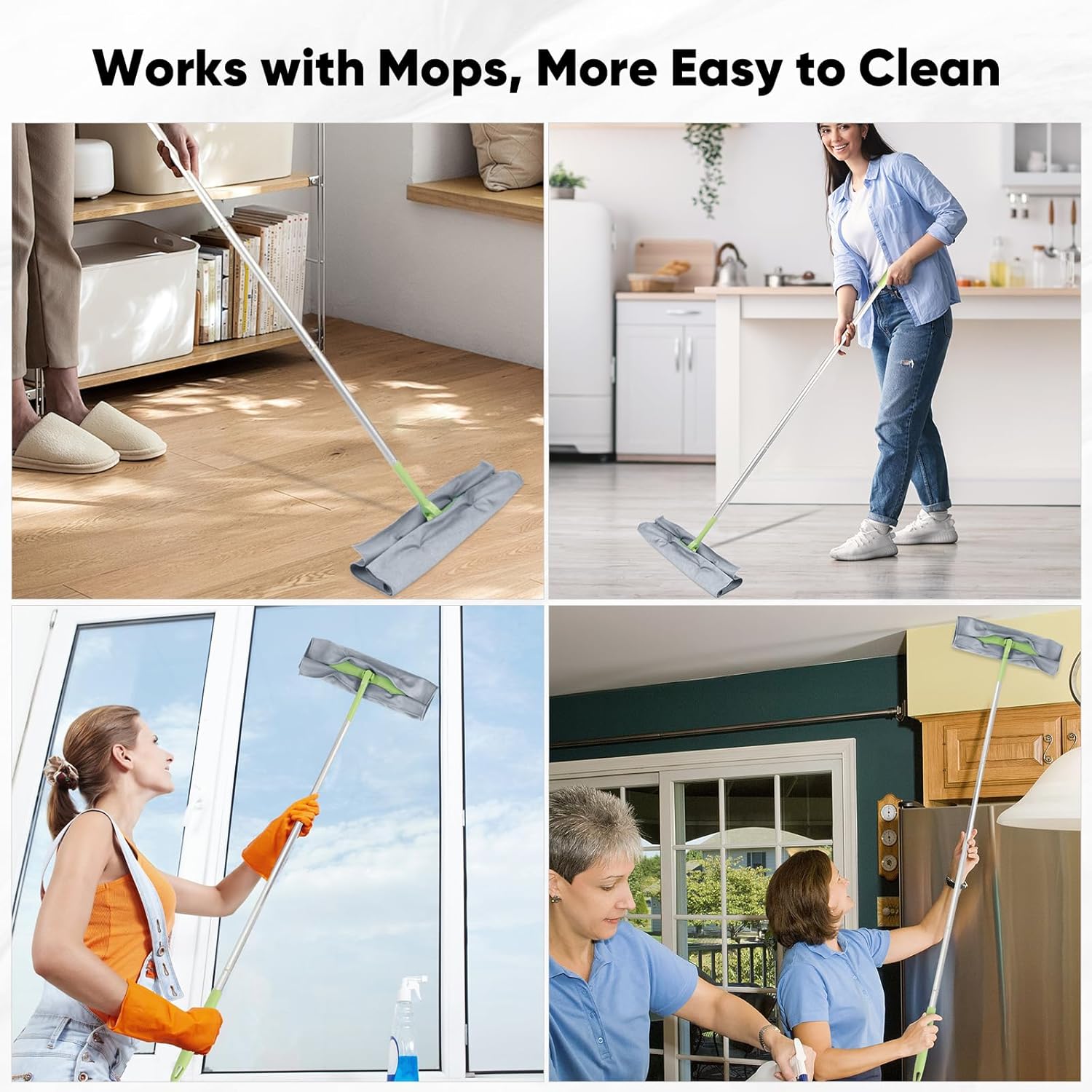 HOMEXCEL Microfiber Glass Cleaning Cloths 6 PK, Lint Free Streak Free, Reusable Microfiber Cleaning