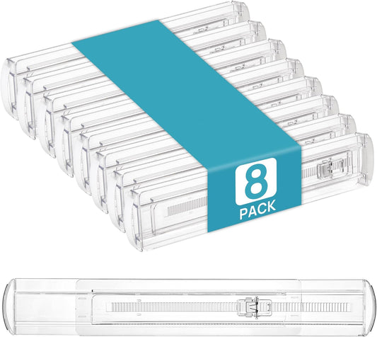 Vtopmart 8 Pack Shallow Drawer Dividers, 2.36" High 12.67"-21.14" Adjustable Expandable Kitchen