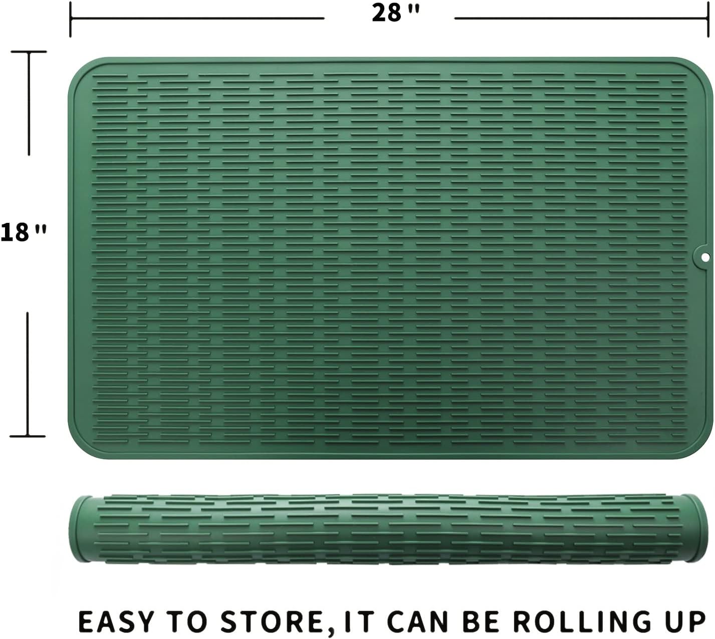 Silicone Dish Drying Mat for Multiple Usage,Easy clean,Eco-friendly,Heat-resistant Silicone Mat for