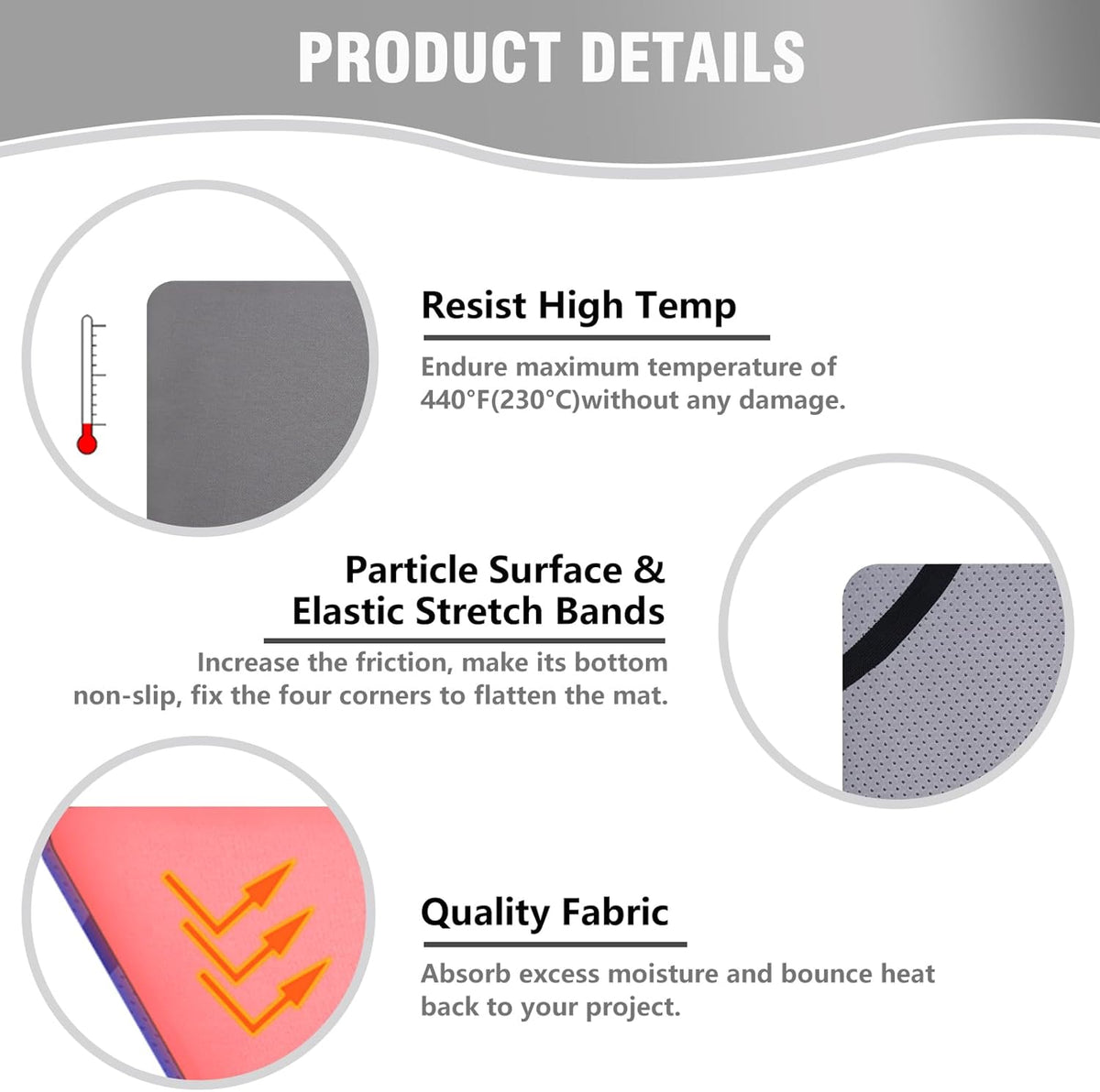 BetterSub Heat Press Mat, 15'' x 15'' Thick Heat-Resistant Foam for Protective Heat Transfer