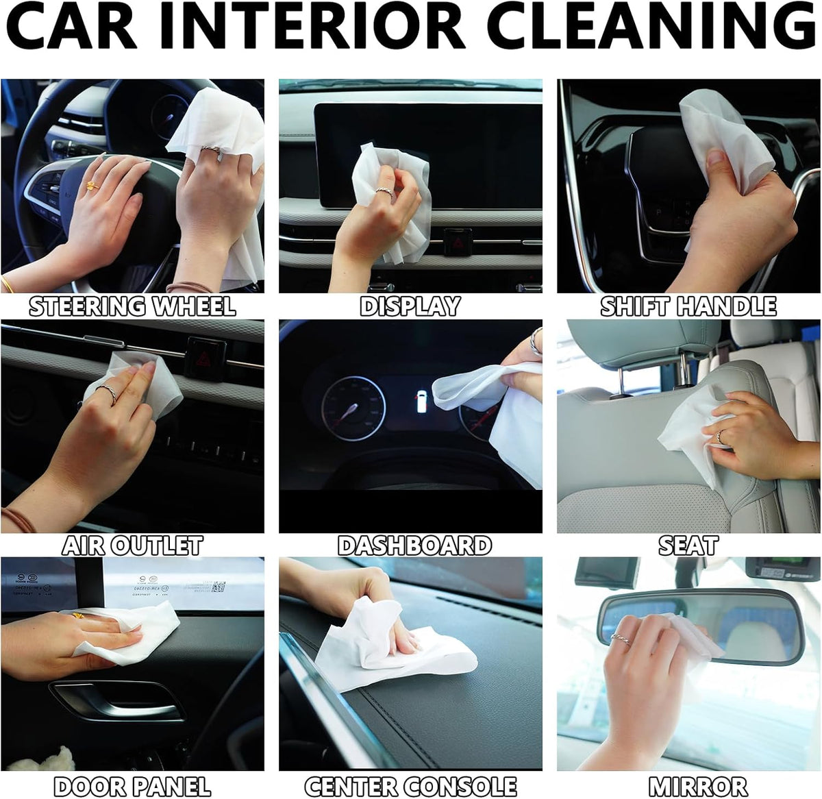 Car Interior Cleaning Wipes, All-Purpose Cleaning Wipes, Cleaning Wipe for Interior Auto Detailing