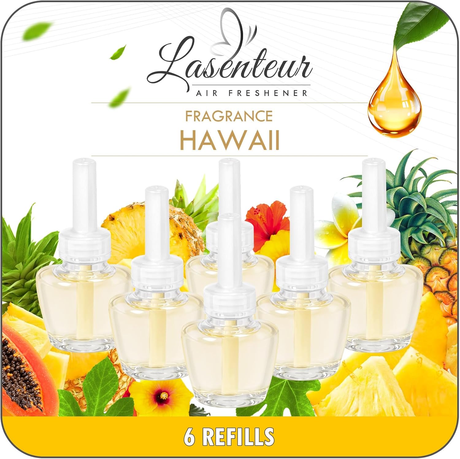Plug-in Refills Home Plug-in Air Freshener - Hawaiian Scent Refills 6 Count Long-Lasting Fragrance